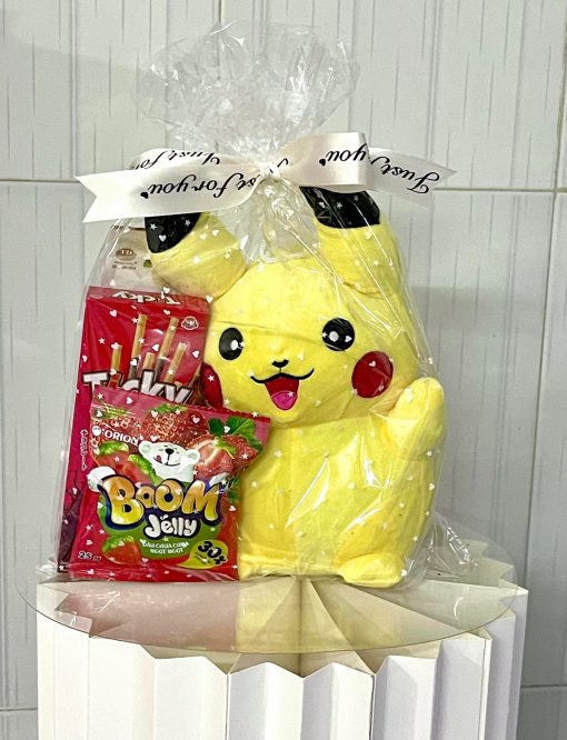 H137 Hoa Bánh Kẹo Snack Box Màu Vàng Pikachu