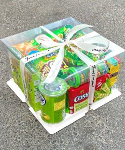 H143 Hoa Bánh Kẹo Snack Box Màu Xanh Lá (3)